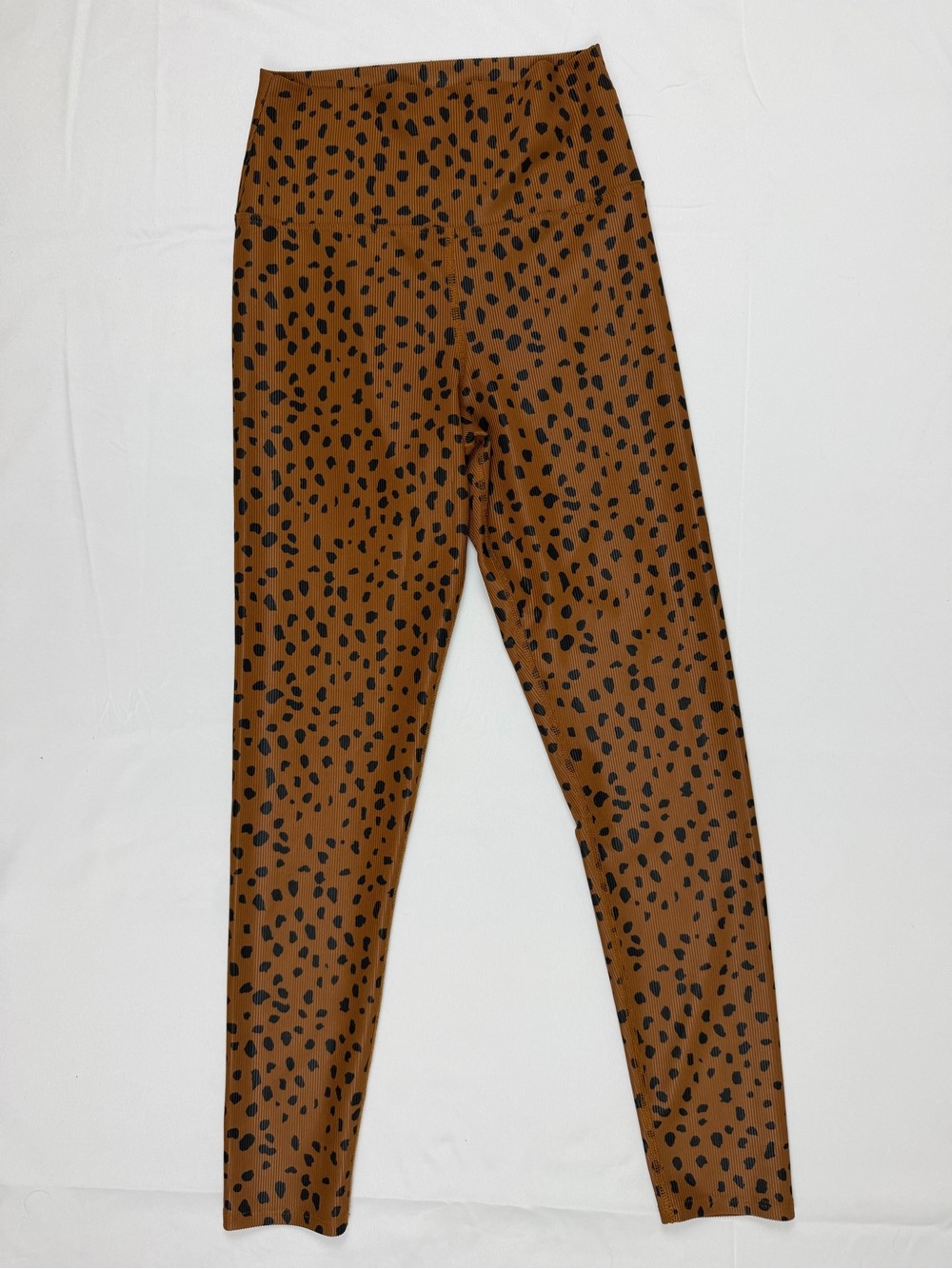Beach Riot Piper Legging M Leopard Ribbed High Rise Brown Black Activewear